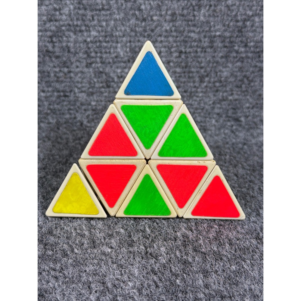 Vintage 1980s Pyraminx Triangle Retro Strategy Brain Teaser Toy